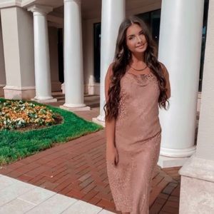 Caro Draped Neck Midi Dress